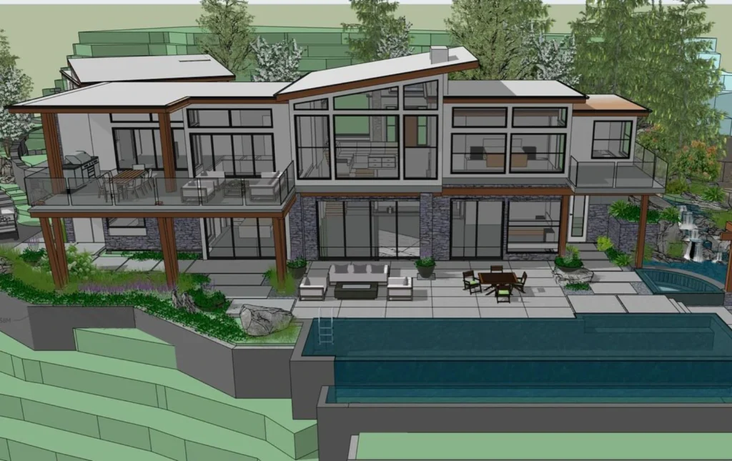 k2_conceptual_home_design_rendering 3D rendering of custom home design