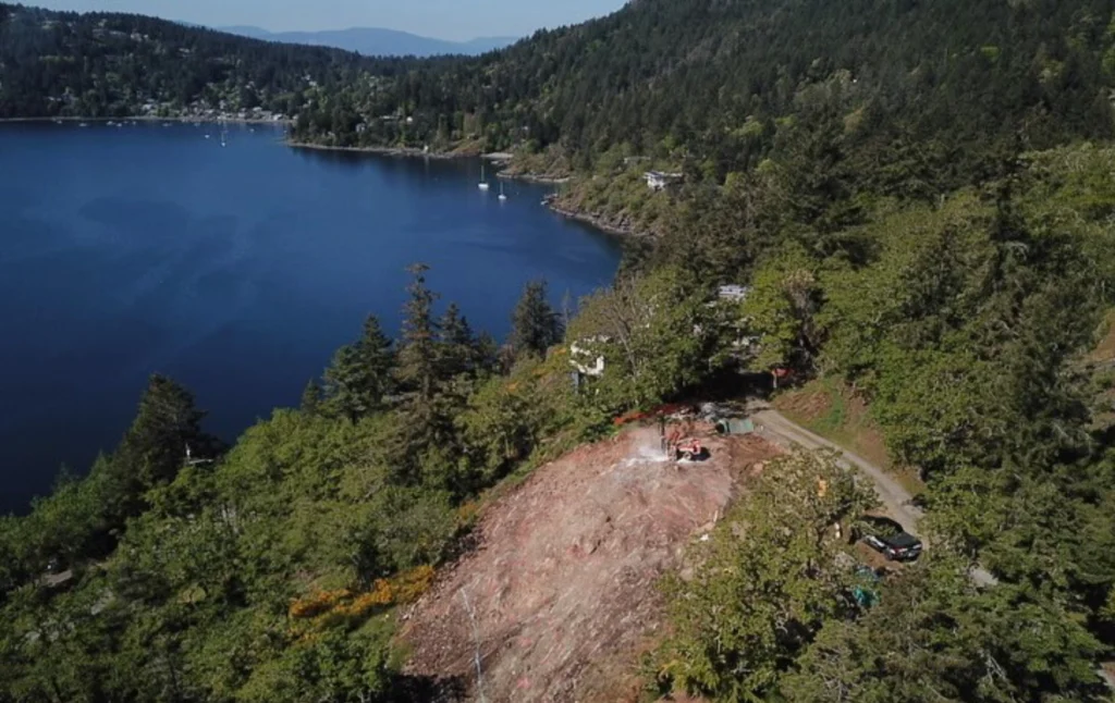 k2_land_development_assessments aerial view of waterfront land being developed